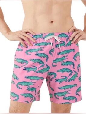 CHUBBIES The Glades Pink Alligator Swim Trunks 7” Inseam Vacation Summer S